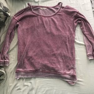 Ocean drive long sleeve sweater w shoulder cut out